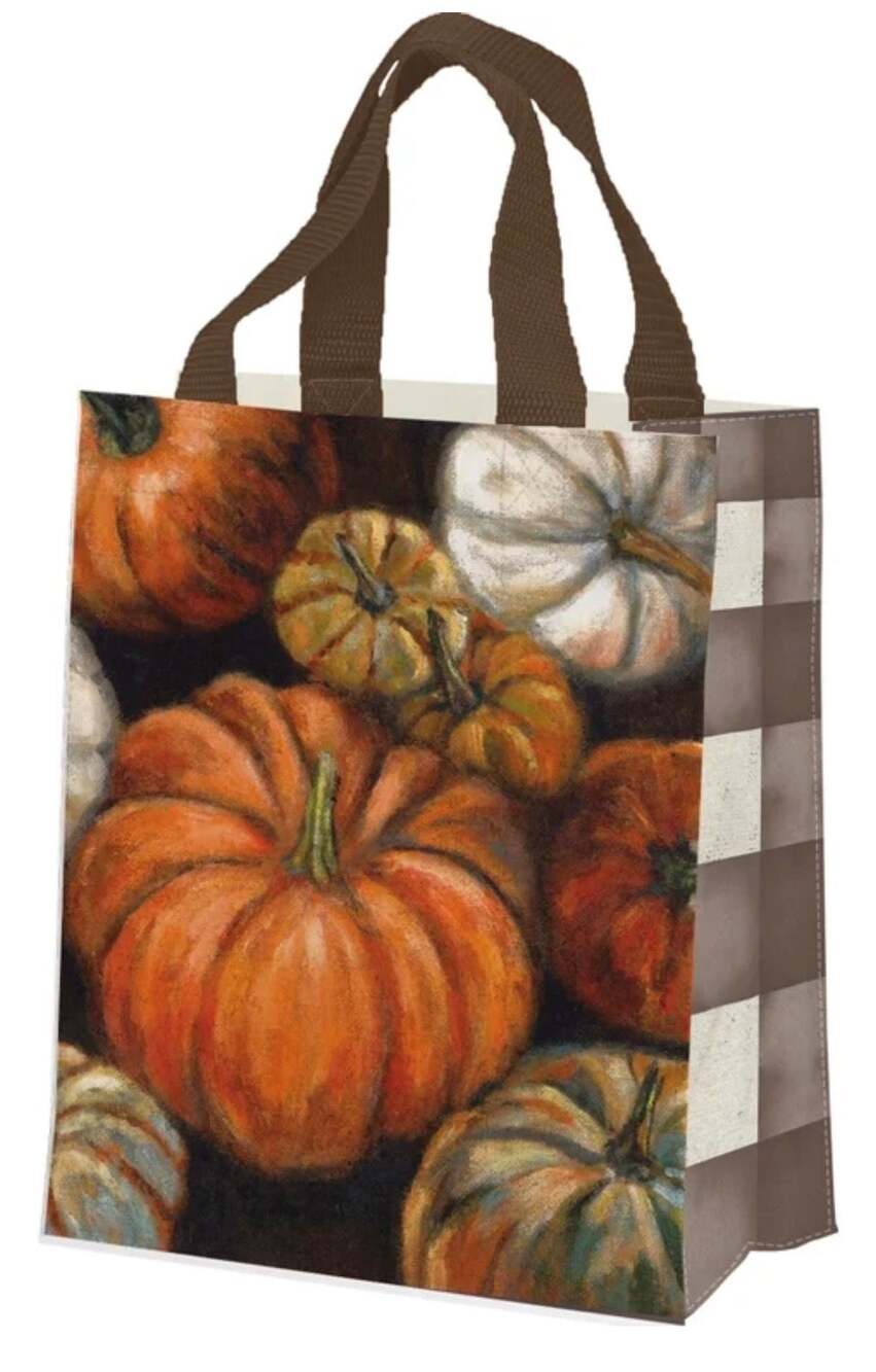 Primitives by Kathy Orange Pumpkin Fall Market Tote Bag
